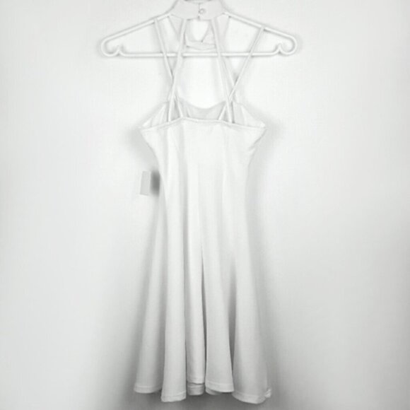 Charlotte Russe Strappy White Caged Skater Halter ‎Dress b38 - Picture 6 of 8